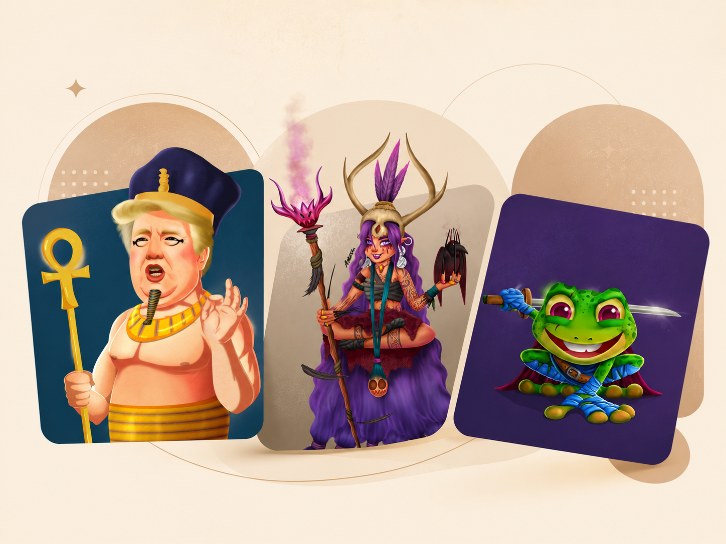Characters, backgrounds & assets